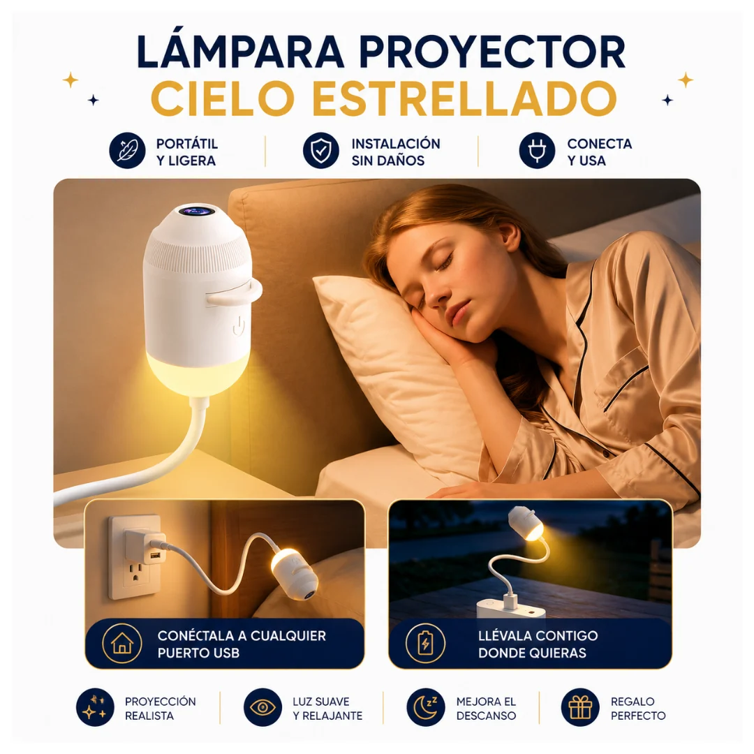 Lampara proyector cielo estrellado | Descansa con la mejor vista al espacio exterior.
