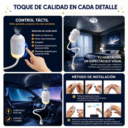 Lampara proyector cielo estrellado | Descansa con la mejor vista al espacio exterior.