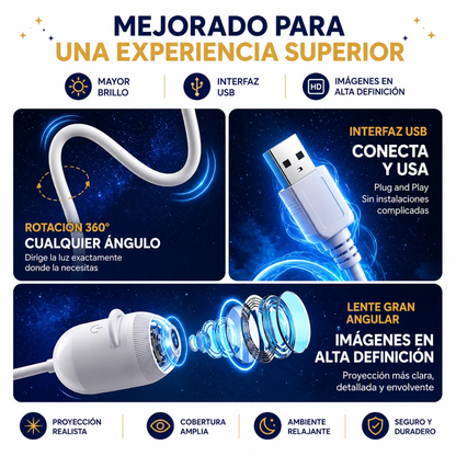 Lampara proyector cielo estrellado | Descansa con la mejor vista al espacio exterior.